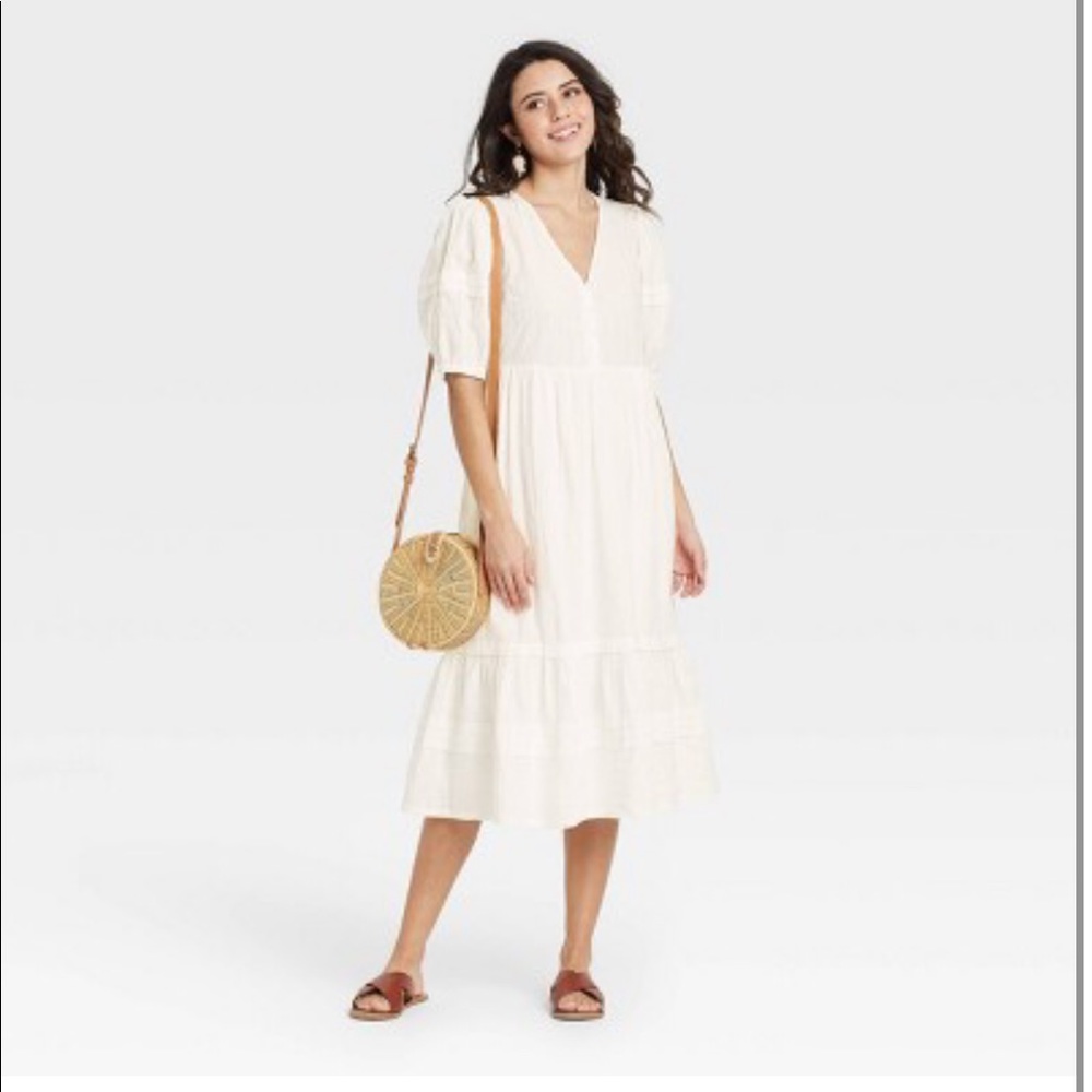 Universal Thread Puff Elbow Sleeve Dress- Size Small